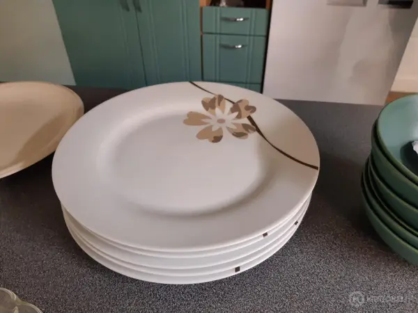 Matala lautanen, ruskea kukka