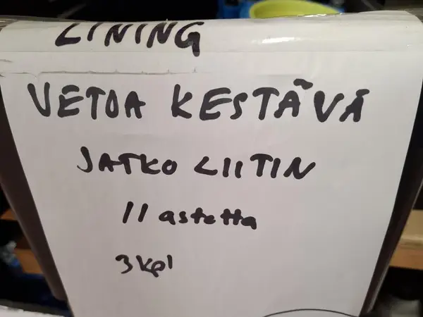Hausjärven vesihuoltolaitokselta yli jääneitä tarvikkeita, Laatikko 6.2