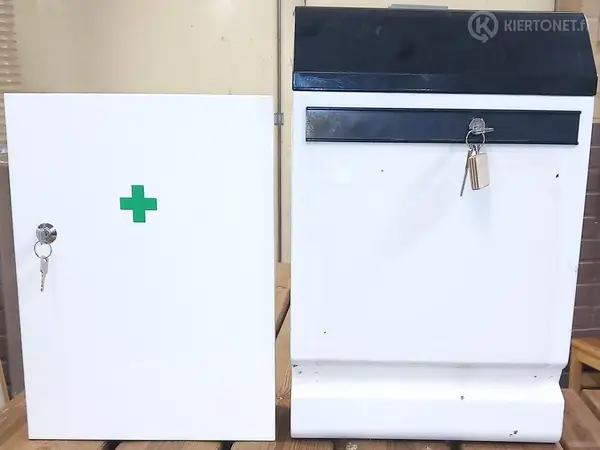 Postilaatikko ja lääkekaappi